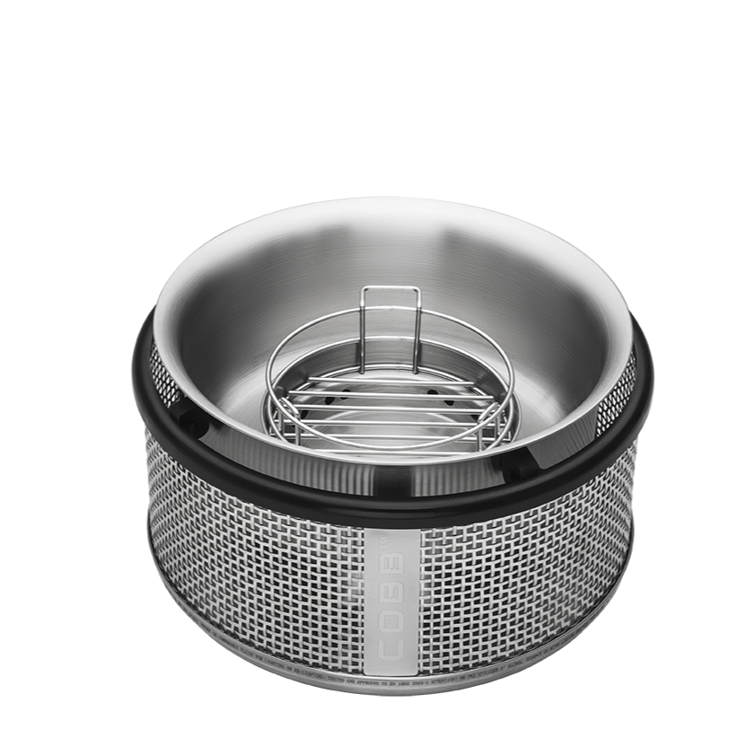 Inside of portable COBB Premier Air grill
