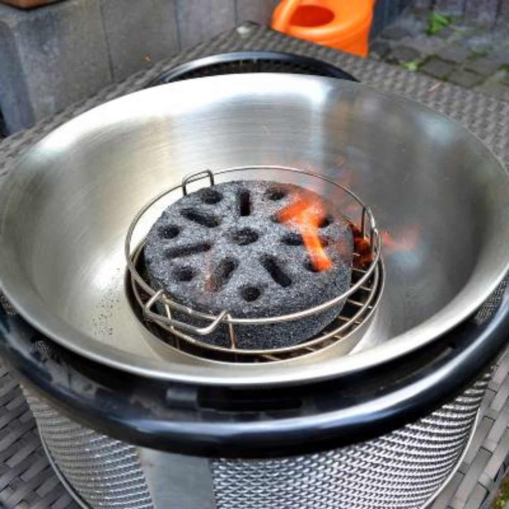Fully fills the COBB Premier grill fuel basket